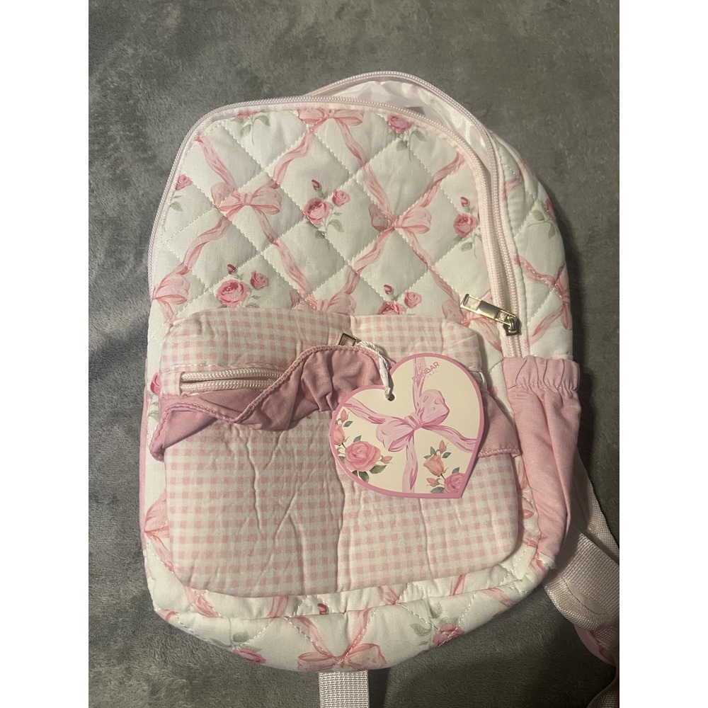 Rare Danbar Global Bow Backpack Kids Pink White Nwt